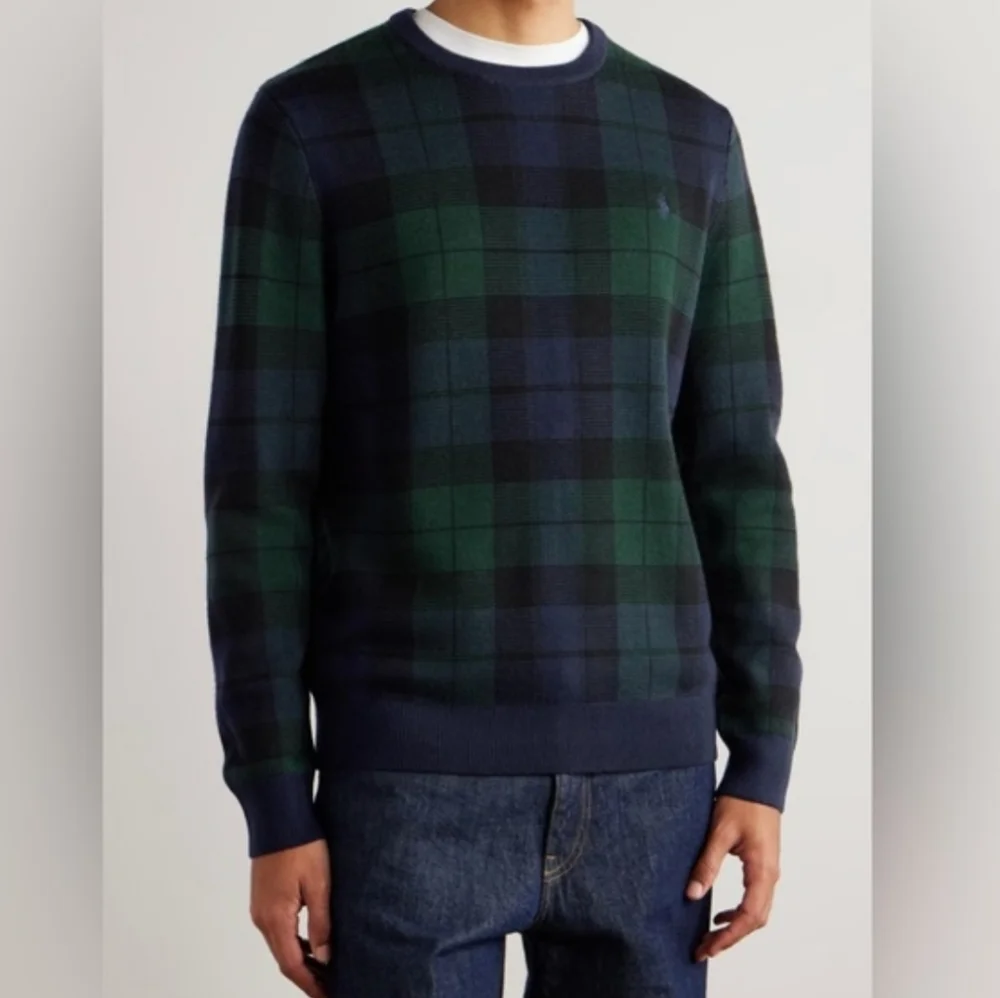 POLO Ralph Lauren Plaid Washable Wool Sweater Tartan